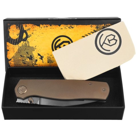 Nóż składany Kubey KB Knives Albatross Bronze Titanium, Silver Beadblasted M390 by Ray Laconico (KB471C) Kubey Knife
