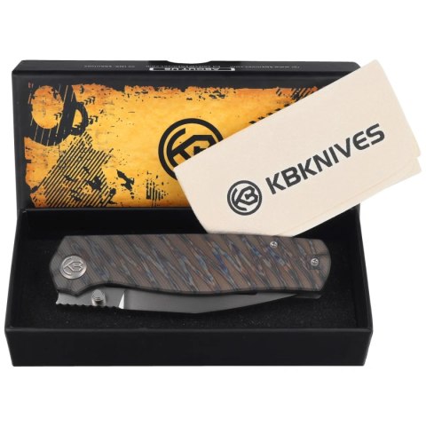 Nóż składany Kubey KB Knives Albatross Flamed Titanium, Silver Beadblasted M390 by Ray Laconico (KB471B) Kubey Knife