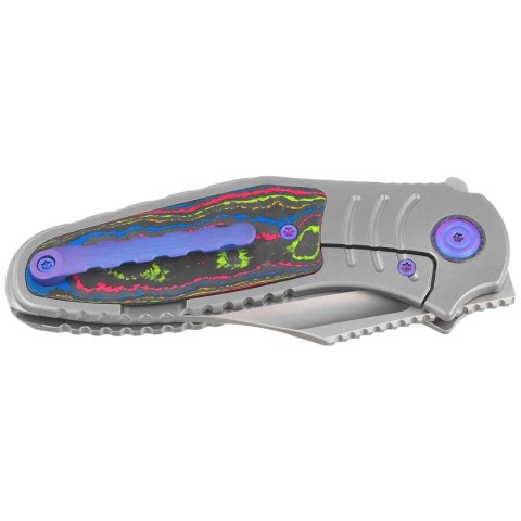 Nóż składany Kubey KB Knives Stroller Gray Titanium/Camo Carbon Fiber, Stonewashed CPM 20CV by Utilizator (KB384A) Kubey Knife