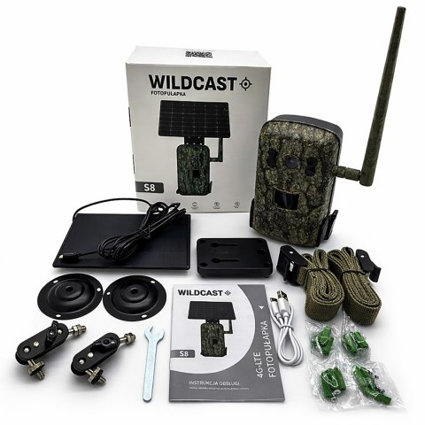 Kamera fotopułapka WildCast S8 GSM + panel solarny + karta pamięci 32 GB NN