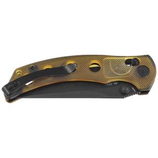 Nóż składany Kubey Hound Yellow Ultem, Black PVD 14C28N by Maksim Tkachuk (KU172H) Kubey Knife