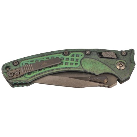 Nóż składany Microtech Marfione Select Amphibian Ram-Lok S/E Antique Green Frag Titanium, Bronzed Stonewashed M390MK by Tony Mar Microtech Knives