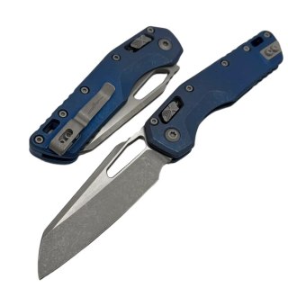 Nóż składany Microtech MSI S/E Ram-Lok Marfione Select Antique Blue Slab Side Titanium, Apocalyptic M390MK by Tony Marfione (210 Microtech Knives