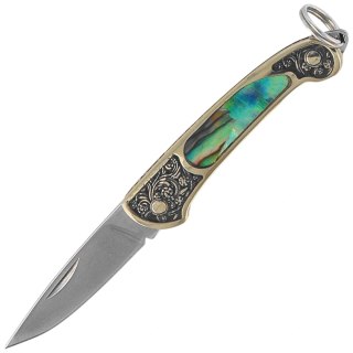 Nóż składany Third Decor Habitat Miniatura Brass/Abalone, Mirror Polished 420 (N89-7) Decor Habitat