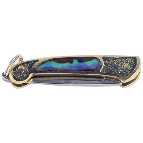 Nóż składany Third Decor Habitat Miniatura Brass/Abalone, Mirror Polished 420 (N89-7) Decor Habitat