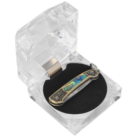 Nóż składany Third Decor Habitat Miniatura Brass/Abalone, Mirror Polished 420 (N89-7) Decor Habitat