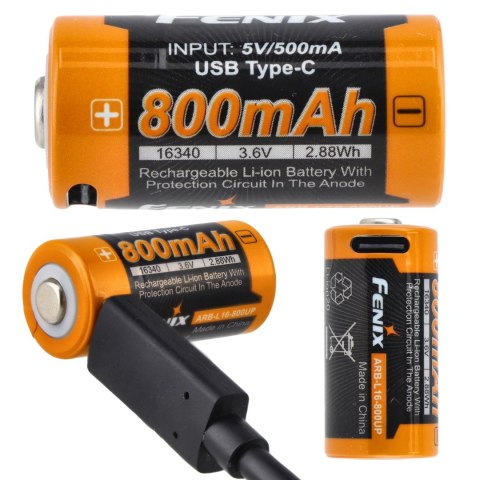 Akumulator Fenix USB ARB-L16U (16340 800mAh 3,6V) Fenix
