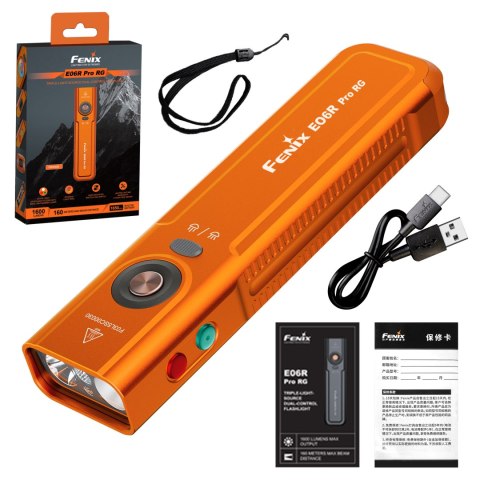 Latarka LED Fenix E06R Pro RG pomarańczowa Fenix