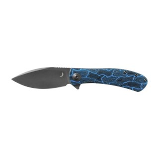 Nóż Składany Trollsky Knives Mandu EVO MTE011 Liner Lock Grey Stonewashed 14C28N Blue Turtle G10 Trollsky Knives