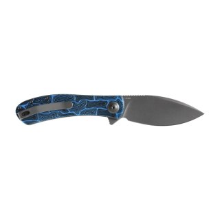 Nóż Składany Trollsky Knives Mandu EVO MTE011 Liner Lock Grey Stonewashed 14C28N Blue Turtle G10 Trollsky Knives