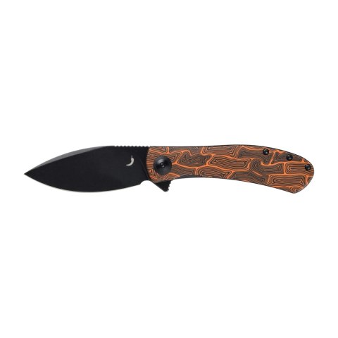 Nóż Składany Trollsky Knives Mandu EVO MTE012 Liner Lock Black Stonewashed 14C28N Orange Turtle G10 Trollsky Knives
