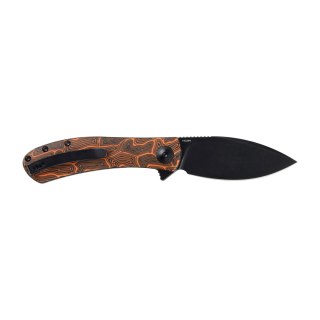 Nóż Składany Trollsky Knives Mandu EVO MTE012 Liner Lock Black Stonewashed 14C28N Orange Turtle G10 Trollsky Knives