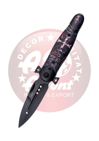 Nóż składany Third Decor Habitat N120T 3D Hospitaller Warrior Beechwood, Black 420 (TH-N120T) Decor Habitat