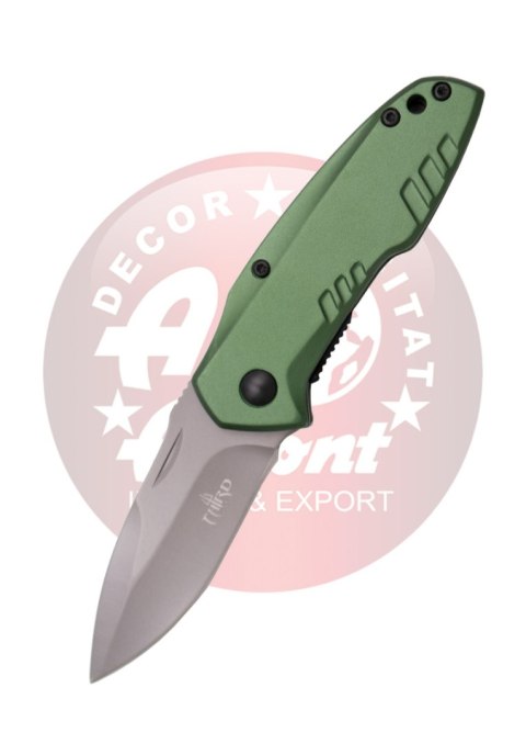 Nóż składany Third Decor Habitat N83V Green Anodized Aluminum, Titanium Gray Coated 420 (TH-N83V) Decor Habitat