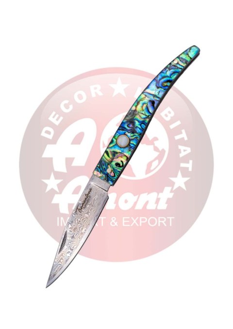 Nóż składany Third Decor Habitat N92DV Abalone/Acrylic, Damascus (TK-N92DV) Decor Habitat
