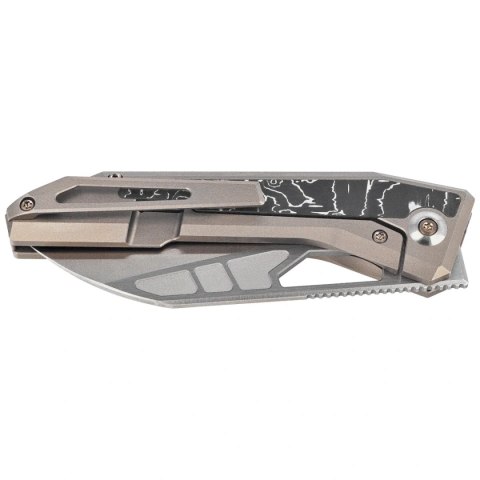 Nóż składany WeKnife Inceptus Champagne Titanium/Aluminium Foil Carbon Fiber, Satin M390 by Robert Saniscalchi (WE25017-4) WE Knife
