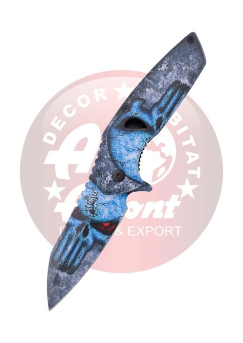 Nóż składany ratowniczy Third Decor Habitat K2944 3D Blue Skull Steel, 3D Blue Skull 420 (TH-K2944) Decor Habitat