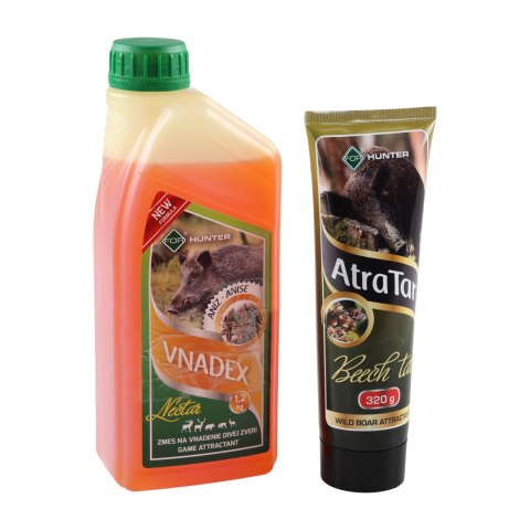 Płyn do wabienia zwierzyny For Vnadex 1200 g o zapachu anyżu + Smoła bukowa AtraTar 320 g For