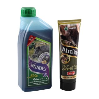 Płyn do wabienia zwierzyny For Vnadex 1200 g o zapachu śliwki + Smoła bukowa AtraTar 320 g For