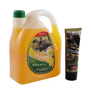 Płyn do wabienia zwierzyny For Vnadex 4,8 kg o zapachu kukurydzy + Smoła bukowa AtraTar 320 g For