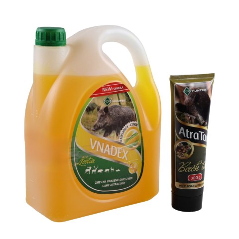 Płyn do wabienia zwierzyny For Vnadex 4,8 kg o zapachu kukurydzy + Smoła bukowa AtraTar 320 g For