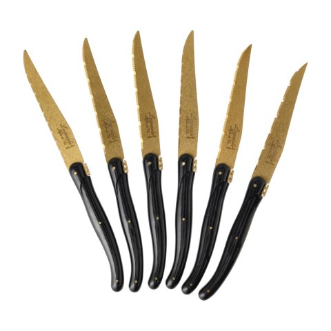 Nóż Laguiole do steków Prestige Line Style de Vie Gold Stonewash 6 szt. Laguiole
