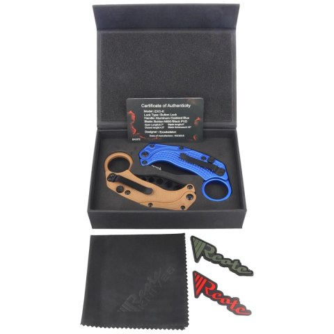 Nóż grawitacyjny Reate EXO-K Gravity Karambit Blue Aluminium, Black PVD N690 (EXO-K BLU.PVD) Reate Knives