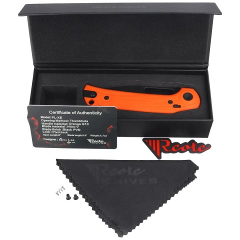 Nóż składany Reate PL-XE Orange G10, Black PVD Nitro-V (PL-XE-ORG10.PVD) Reate Knives