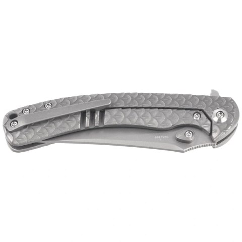 Nóż składany WeKnife Dracarys LE No 025/199 Gray Titanium, Stonewashed M390 (WE25061B-1) WE Knife
