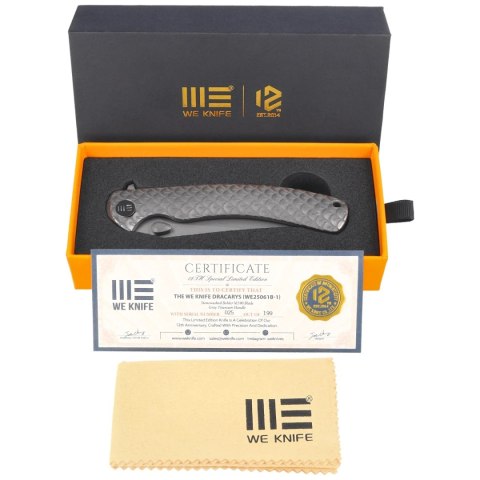 Nóż składany WeKnife Dracarys LE No 025/199 Gray Titanium, Stonewashed M390 (WE25061B-1) WE Knife