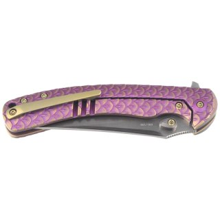 Nóż składany WeKnife Dracarys LE No 091/199 Purple / Golden Titanium, Hand Rubbed Satin M390 (WE25061B-2) WE Knife