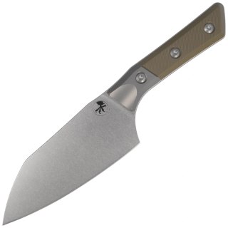 Nóż kuchenny Microtech Santoku 6'' Titanium Bolster/OD Green G10, Stonewashed M390MK (3200B-10OD) Microtech Knives