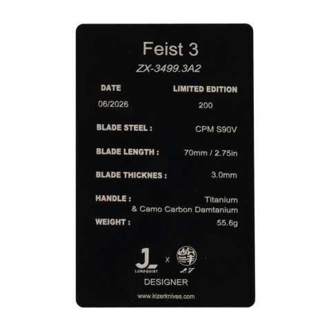 Nóż składany Kizer Feist 3 ZX-3499.3A2 Kizer