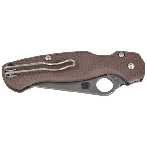 Nóż składany Spyderco Para Military 2 Sprint Run Lightweight Brown FRN, Stonewashed CPM 15V by Sal, Eric Glesser (C81PBN15V2) Spyderco Inc.