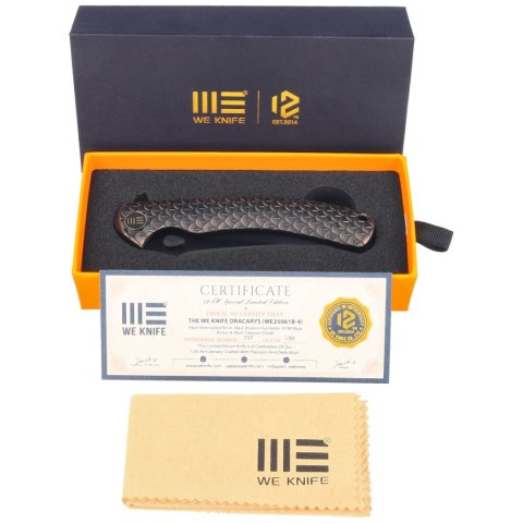 Nóż składany WeKnife Dracarys LE No 197/199 Bronze / Black Titanium, Black Stonewashed M390 (WE25061B-4) WE Knife