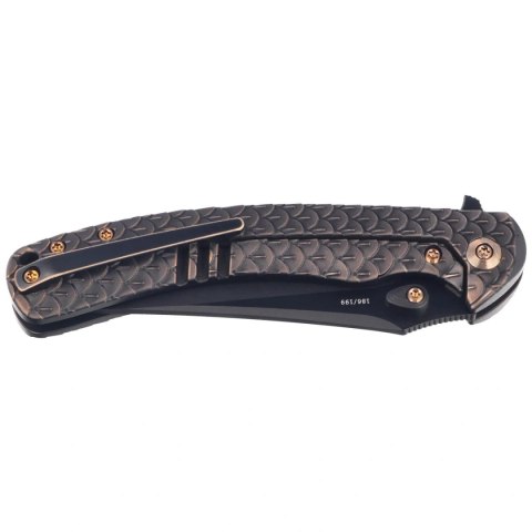 Nóż składany WeKnife Dracarys LE No 186/199 Bronze / Black Titanium, Black Stonewashed M390 (WE25061B-4) WE Knife