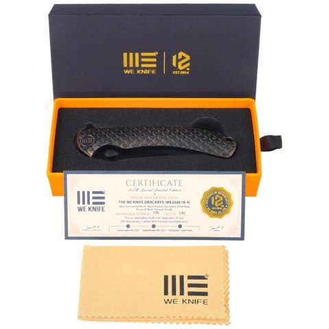 Nóż składany WeKnife Dracarys LE No 186/199 Bronze / Black Titanium, Black Stonewashed M390 (WE25061B-4) WE Knife