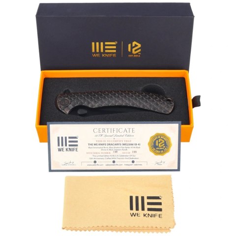 Nóż składany WeKnife Dracarys LE No 198/199 Bronze / Black Titanium, Black Stonewashed M390 (WE25061B-4) WE Knife