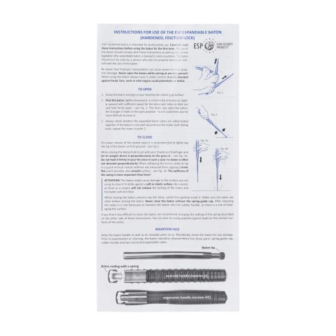 Pałka teleskopowa ESP Baton 16" czarna hartowana ESP - Euro Security Products