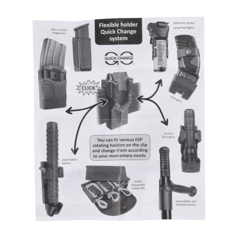 Pałka teleskopowa ESP Baton 16" czarna hartowana ESP - Euro Security Products