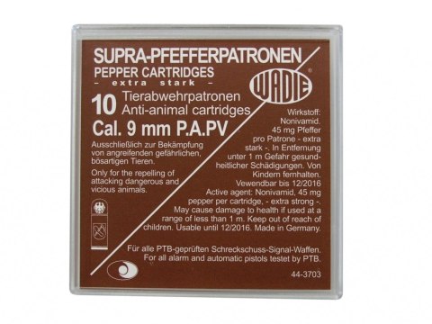 Naboje gazowe PV-S 9 mm do pistoletu 10 szt Supra Pepper