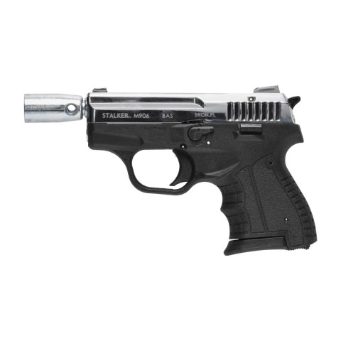 Pistolet hukowy alarmowo sygnałowy STALKER M906 BAS .22 Long Blank chrom błysk Stalker