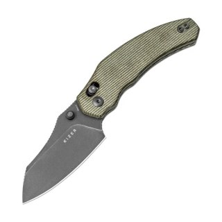 Nóż składany Kizer Bulldog Green Micarta, Gray Stonewashed Nitro-V by O.SHO (V3672A3) Kizer Cutlery