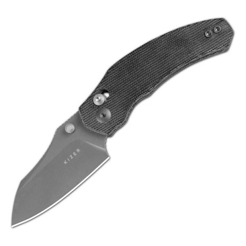 Nóż składany Kizer Mini Bulldog Black Micarta, Gray Stonewashed Nitro-V by O.SHO (V3672SA2) Kizer Cutlery