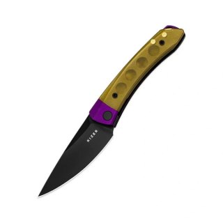 Nóż składany Kizer Mini Momo Purple Aluminum/Yellow PEI, Black Nitro-V by Vladimir Legachev (V3663A1) Kizer Cutlery