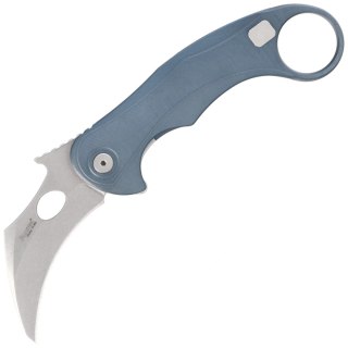 Nóż składany LionSteel L.E.One Mid Karambit Ice Blue Aluminium, Stonewashed M390 by Emerson Design (LE2 A IS) LionSteel