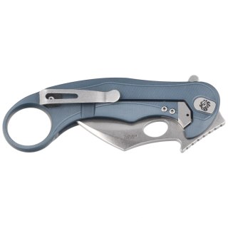 Nóż składany LionSteel L.E.One Mid Karambit Ice Blue Aluminium, Stonewashed M390 by Emerson Design (LE2 A IS) LionSteel