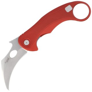 Nóż składany LionSteel L.E.One Mid Karambit Red Aluminium, Stonewashed M390 by Emerson Design (LE2 A RS) LionSteel