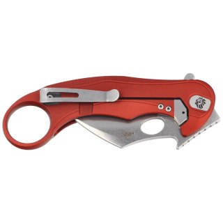 Nóż składany LionSteel L.E.One Mid Karambit Red Aluminium, Stonewashed M390 by Emerson Design (LE2 A RS) LionSteel
