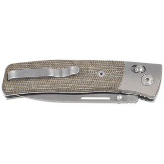 Nóż składany LionSteel NiNi Titanium Bolsters / Green Canvas Micarta, Satin M390 by Gianni Pauletta (NN2 CVG) LionSteel